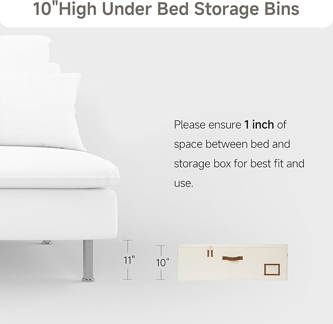 StorageWorks Under Bed Storage Bins, 10'' Underbed Storage Containers with Lid, 90L Clothes Organizer for Bedding, Blankets, Sweaters, Shoes, 2-Pack