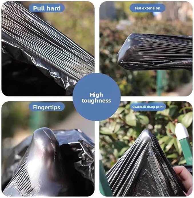 38 gallon heavy duty trash bags, 35.4 inches x 39.37 inches, black, extra strong construction & yard bags for commercial, industrial, garden waste, leakproof & puncture resistant(30 pieces)
