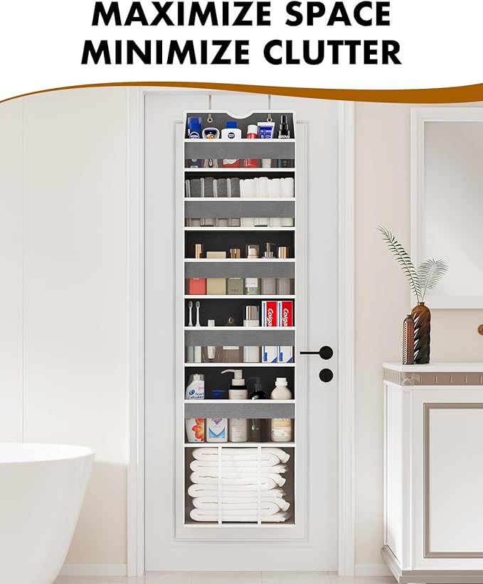 Over The Door Organizer Storage - 50lb Heavy Duty 6 Shelf Over Door Organizer Hanging Space Saving Perfect for Bedroom Bathroom Dorm Nursery Pantry