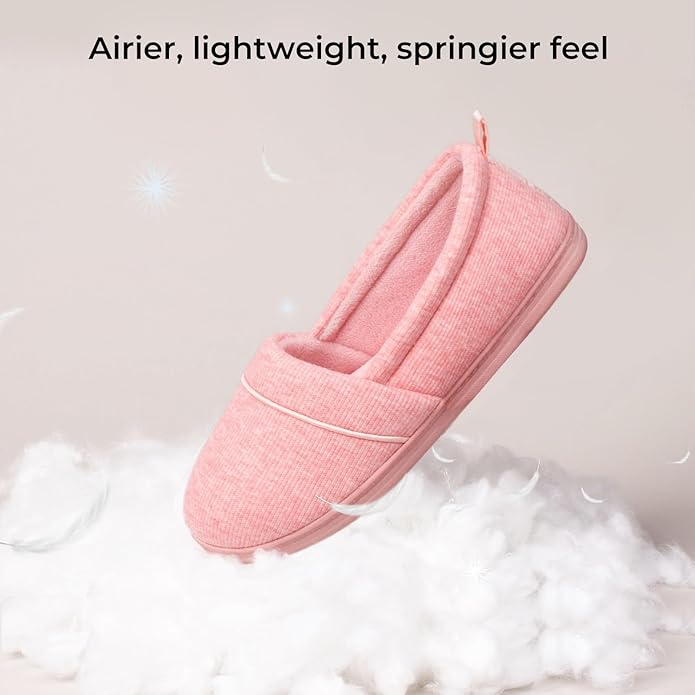 HomeTop Women's Comfy Loafer Slippers Lightweight Memory Foam Non-slip Indoor House Shoes