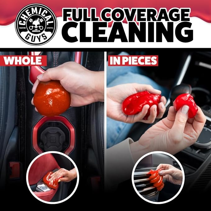 Chemical Guys Sticky Icky Car Cleaning Gel, Green Apple Scent - Detailing Kit, Automotive Dust Car Crevice Cleaner, Air Vent Slime, Cleaning Putty for Keyboard Accessories for Women (4 Pack) - CJR1004