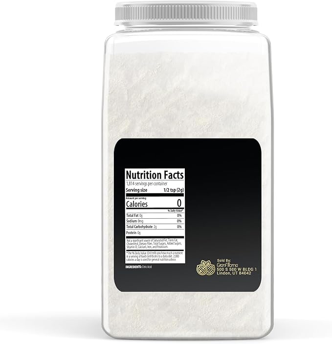 GranAroma Citric Acid, 8 lb, Food Preservative, Baking & Cleaning