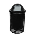 COATEDOUTDOORFURNITURE RDT-P-TXTBLK Heavy Duty Round Trash Receptacle with Dome Top, Liner Included, 32 Gallon, Textured Black, Made in America