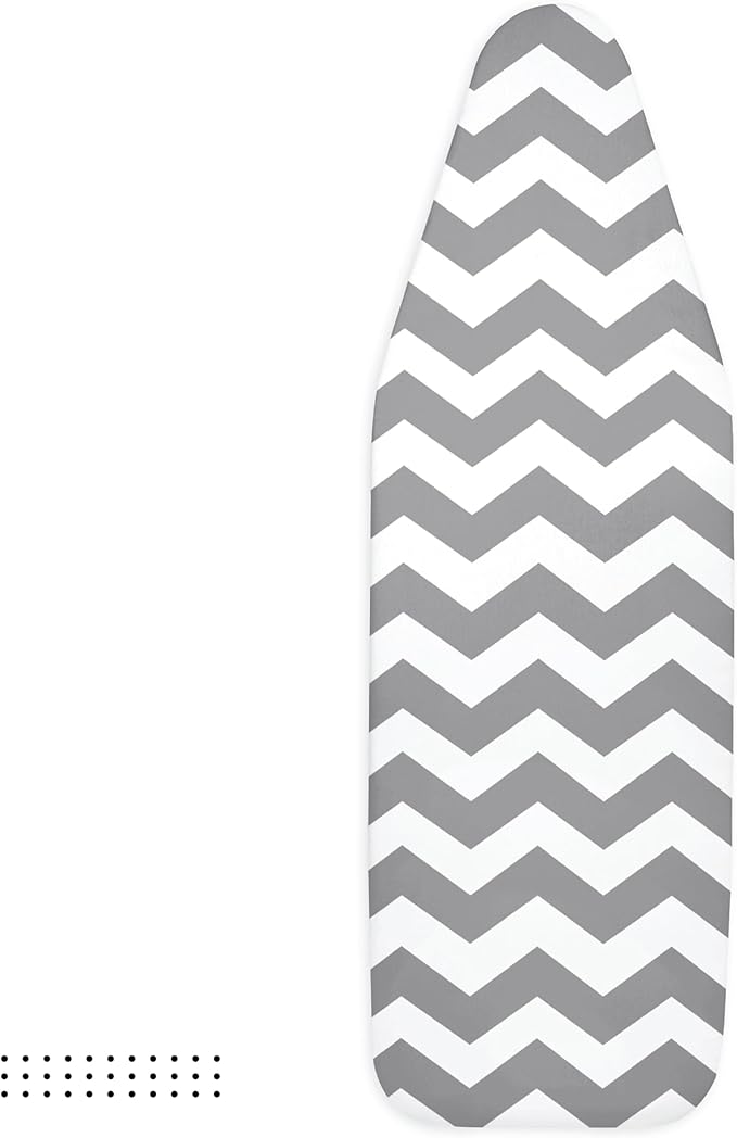 Encasa XO Ironing Board Cover and Pad 49"x18" - Thick 3mm Felt Padding, Drawstring Tightening & Lock, Easy Fit, Scorch & Stain Resistant, Fits Wide Ironing Board - Zig Zag