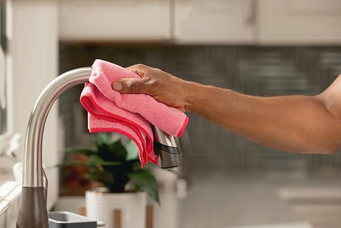 Rubbermaid Microfiber Heavy-Duty Cloth Towels 16 Pack 16"x16" Non-Scratch Dense-Fiber Reusable/Washable for Cleaning/Wiping/Polishing for Home/Kitchen/Car