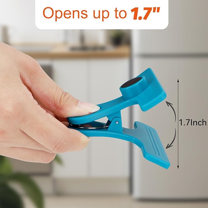 TACGEA Chip Clips, Magnetic Bag Clips with Air Tight Seal for Food Storage, 8 Pieces, Multicolor