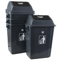 13 Gallon Swing Top Garbage Can, Plastic Waste Bin with Lid, Kitchen Trash Can, 4 Pack, Gray