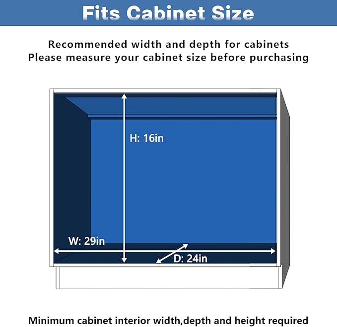 LOVMOR 2 Tier 28½"W x 21½"D, Individual Pull Organizer Kitchen Cabinet Storage Sliding Shelves