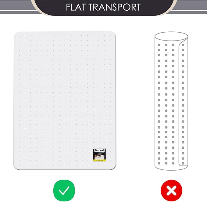 Kuyal Office Chair Mat for Carpet, Set of 2, 40x48 Clear Heavy Duty Computer Chair Mat, Under Desk Protector Carpeted Floors Mat, Easy Chair Movement,Ship Flat
