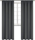 BGment Rod Pocket Blackout Curtains for Bedroom 84 Inches Length - Thermal Insulated Room Darkening Curtain for Living Room, 52 x 84 Inch, 2 Panels, Dark Grey