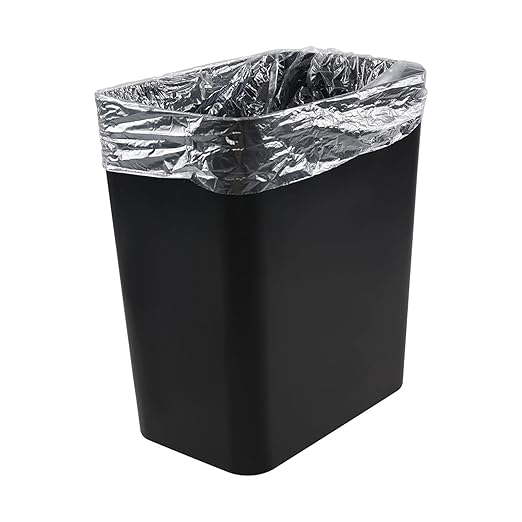 Gainhope 3-Pack 4.5 Gallon Plastic Small Trash Can Wastebasket, Black Garbage Container Bin for Under Desk, Office, Bathroom, Living Room, Classroom