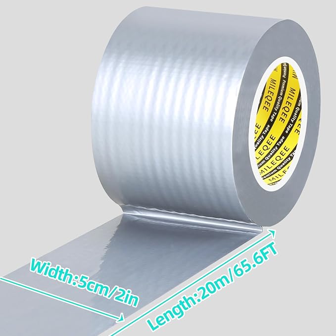Window Weather Stripping Door Seal Tape Silver, 2in x 66FT, Automotive Weatherstrip Adhesive Seal Strip for Car Auto Trunk, Weatherproof Gap Sealing Sealer Draft Blocker, Waterproof