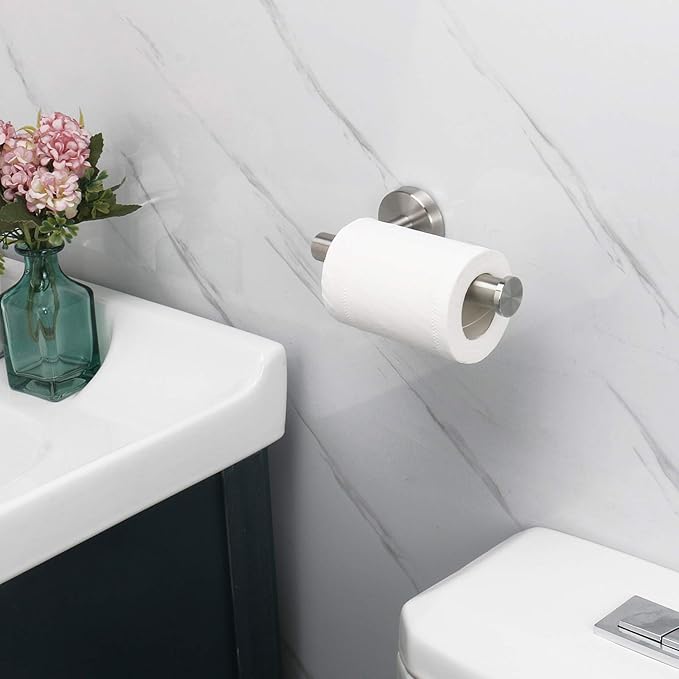 NearMoon Bathroom Toilet Paper Holder, Premium SUS304 Stainless Steel Rustproof Wall Mounted Toilet Roll Holder for Bathroom, Kitchen, Washroom (1 Pack, Brushed Nickel)