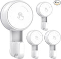 LUXEAR Suction Cup Hooks Reusable Suction Hooks for Shower Wall Vacuum Bathroom Suction Holder Removable Window Glass Door Suction Hanger for Bathroom Kitchen Heavy Duty Hook for Wreath (4 Pack)