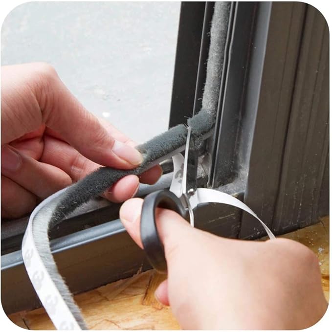 Weather Stripping Brush for Sliding Windows/Doors Frame Side,Pile Self Adhesive Weatherstrip Seal Strip Sealer Draft Stoppers (16.5ft x11/32 x 11/32 Brush inch, Brown)