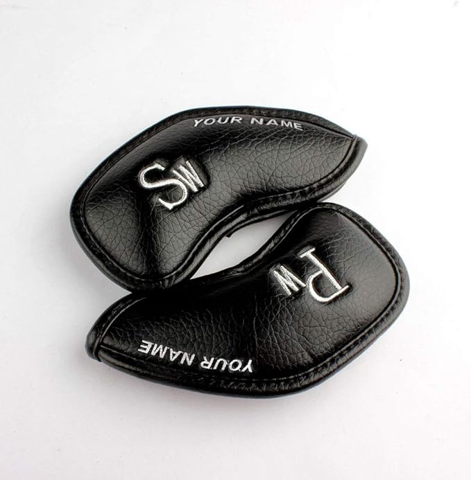CRAFTSMAN GOLF 12pcs or 1pc Thick Synthetic Leather Golf Iron Head Covers Set Headcover Fit All Brands Callaway Ping Taylormade Cobra Etc. Also Custom Name