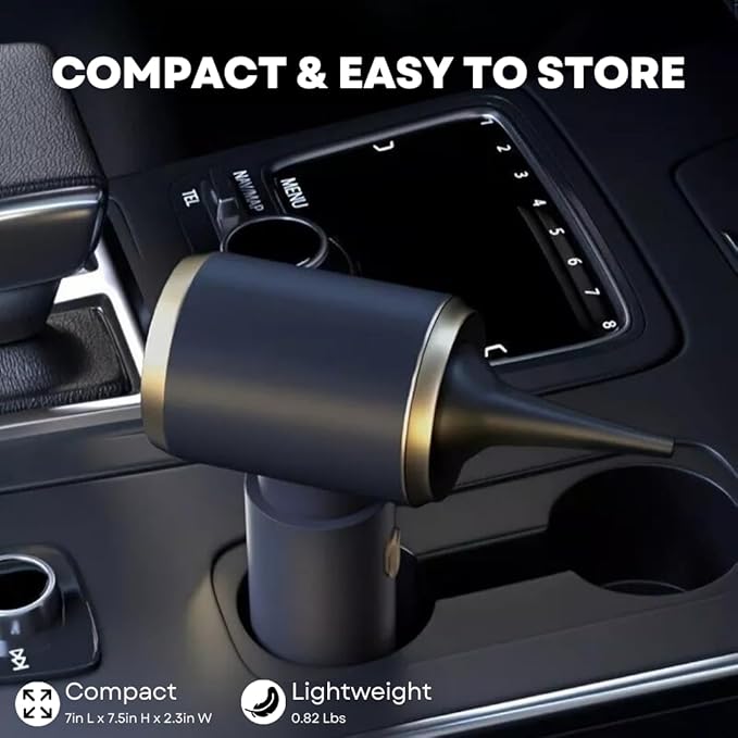 Car Vacuum Handheld 20000 PA 4in1 Cordless Rechargeable Multi-Functional Compact Powerful Suction Brushless Motor Compressed Air Duster Washable HEPA Filter Mini Home Office Pet Gift Men Women