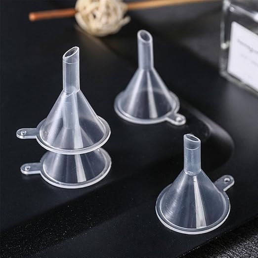 2 Pcs Mini Clear Plastic Funnel for Bottling Cosmetics, Liquids, and Oil Filling, Small Funnel for Easy Transfer of Essential Oils and Perfumes Specialty Tools