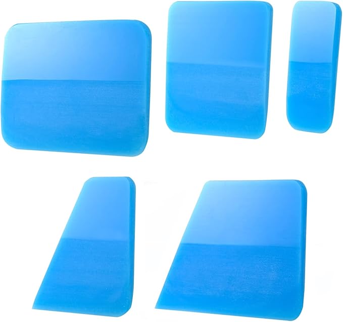 NEWISHTOOL Soft PPF 5in1 Blue Set - Anti-Scratch Rubber Squeegee Kit for Car Vinyl Wrap Tint Film Paint Protection Coating Installing, Different Sizes TPU Scraper Tool Packed in Box