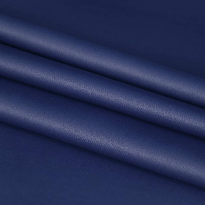 DWCN French Door Curtains – Rod Pocket Thermal Blackout Curtain for Doors with Glass Window, Kitchen and Patio Doors for Privacy, 36 X 72 Inches Long, 1 Curtain Panel with Tieback,Navy Blue