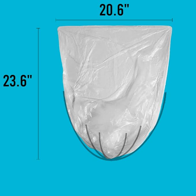 4-6 Gallon Trash Bags, 300 Count Bulk, Clear Plastic Recycling Bags, Multi-purpose Garbage Bags for Business Home Bathroom Kitchen Commercial and Industrial