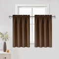 DWCN Blackout Curtains for Living Room Thermal Insulated, Energy Saving & Noise Reducing Bedroom Curtains, Brown, W 52x L 36 Inch, Set of 2 Rod Pocket Curtain Panels