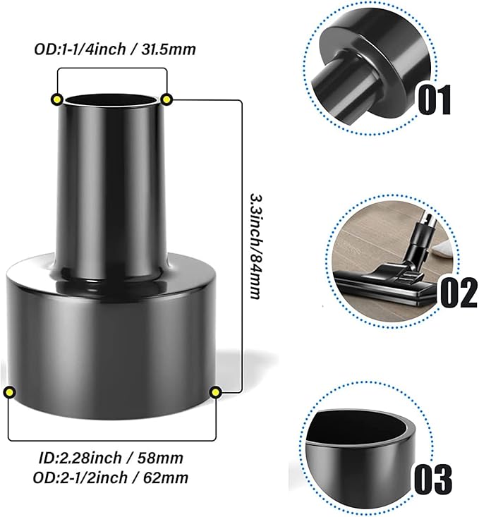 12 Pcs Universal Vacuum Attachments for Shop Vac Accessories, 1 1/4" to 2 1/2" Vacuum Cleaning Tools Kit, Dirt Remover for Home Air Vents Corner Pets Drawer Car Dusty Vacuum Brush Attachment