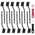 24 Pcs Mini Nylon Brush Set, Nylon Scratch Brush with Curved Handle, Cleaning Weld Slag and Rust