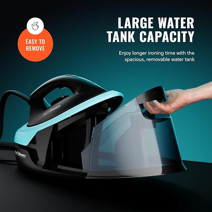 Pursteam Steam Station Max Ceramic Soleplate Steam Iron for Clothes 1500W, 50.7oz Removable Water Tank, Fast Heat Up Self-Clean, Auto Shut-Off, Professional Iron Steamer for Ironing