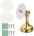 uxcell Magnetic Door Stopper, Stainless Steel Heavy Duty Door Holder, No Drilling Doors Knob Wall Protector with Self-AdhesiveTapes and Screws for Home Office Wall Floor Mounting, Gold