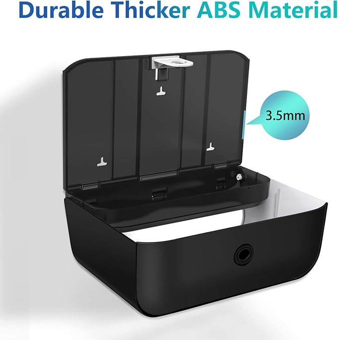𝐏𝐚𝐩𝐞𝐫 𝐓𝐨𝐰𝐞𝐥 𝐃𝐢𝐬𝐩𝐞𝐧𝐬𝐞𝐫, Multifold/Trifold/C Fold Papers Dispenser, Bathroom Hand Towels Wall Mounted Tissue Holder, No-Drill Adhesive Commercial or Home Black