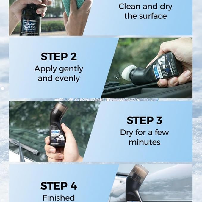 Micromolecular Anti-Fog Coating Wiper–Keeps Your Windshield Clear & Fog, Car Anti-Fog Agent with Applicator, Magic Gem Coating Glass, Anti Fog for Car Windshield,Windows,Mirrors,Glasses (2PCS)