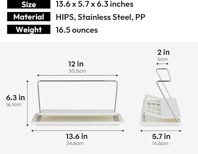 carrotez Bottle Drying Rack, Tumbler Rack with Drain Tray - Narrow and Wide Openings with Various Capacity, Mug Type and Cup Type - White