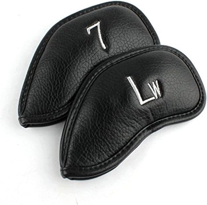CRAFTSMAN GOLF 12pcs or 1pc Thick Synthetic Leather Golf Iron Head Covers Set Headcover Fit All Brands Callaway Ping Taylormade Cobra Etc. Also Custom Name