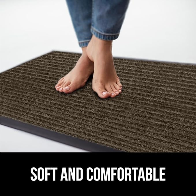 GORILLA GRIP Traffic Guard Door Mat, 59x24, Heavy Duty Welcome Mats, Commercial Office Space Doormat, Waterproof, Fade Resistant, Strong Rubber Backing, Low Profile, Shoe and Boot Scraper, Brown