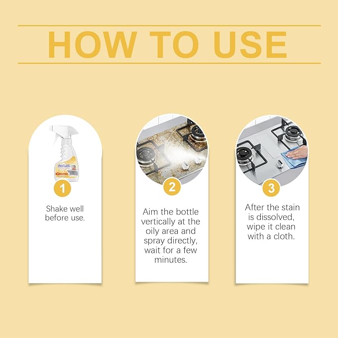 Multifunctional Powerful Kitchen Foam Cleaner, Rotateepic Foam Cleaner, Greasy Dirt Clean Spray, All-Purpose Heavy Duty Degreaser Cleaning Spray for Oven, Stove and Range Hood (3pcs)