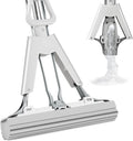 Sponge Mop for Kitchen Bathroom Garage Floor Cleaning Telescope Handle Automatic Wringing Suitable for Tile Marble Wood Floors with 1 Extra Sponge Head