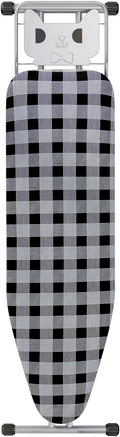 Ironing Board 13" X 43" W/Extra Thick Heavy Duty Padded Cover, Height Adjustable,Heat & Scorch Resistant Fabric, Anti-Skid Feet, Extra Wide, Easy to Fold Checkered Gray