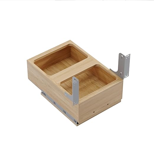 Dowell B18/B21 Wood Base Wastebasket Pullout with Two 35Qt Plastic Bins (4008 0218 35 * 2)