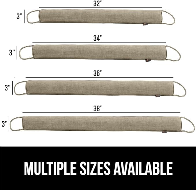 GORILLA GRIP Door Draft Stopper for Bottom of Doors, Weather Stripping Seal Blocks Hot Air, Noise, Bugs, Keeps Cold AC in, Sound Proofing Easy Install Gap Filler, Home Essentials, 34 Inch, Beige