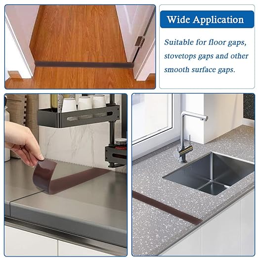 Floor Transition Strip Self Adhesive Floor Cover Strips Laminate 2" Wide Vinyl Flat Divider Transitions (5cm, 20Ft, Brown)