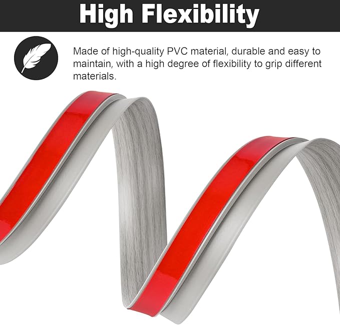3.3Ft Carpet Floor Transition Strip, Self Adhesive Floor Edging Trim Strip, PVC Threshold Cover for Doorway, Floor Divider Strip Suitable for Threshold Height Less Than 5 mm - Gray Forest