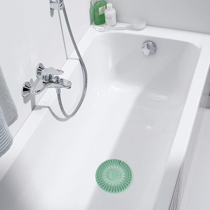 Bathroom Sink Drain Strainers, Hair Catcher Shower Drain Covers Protector - Flexible TPR Material, Multi-Color for Tub Shower Sink, 6 Pack