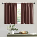 RYB HOME Blackout Curtains for RV Camper Windows, Privacy Thermal Insulating Mini Curtains & Drapes for Bedroom Bathroom Basement Kitchen Door Window Cover, W 42 x L 36 inch, Chocolate Brown, 2 Pcs