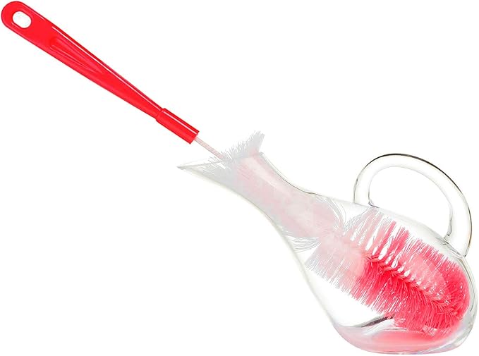 ALINK 3-Pack Long Red Bottle Cleaning Brush for Narrow Neck Beer, Wine, Kombucha, Hydroflask, Thermos, Sport Well, Carafe, Brewing Bottle Cleaner, 16 Inches