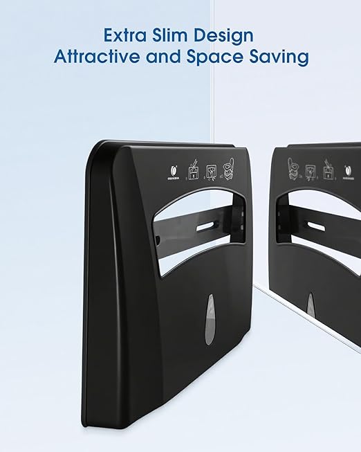 Toilet Seat Cover Dispenser, Wall Mounted Toilet Seat Cover Disposable Paper Holder, Half Fold for Commercial&Residential Use, CHUANGDIAN, Dark Grey