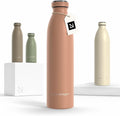 LARS NYSØM Stainless Steel Insulated Water Bottle 12oz 17oz 25oz 34oz 51oz | Insulated Thermo Flask for Hot and Cold Beverages | Leakproof Drinking Bottle (Blush Rose, 25.4oz)