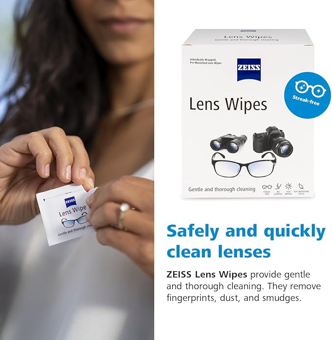 ZEISS Pre-Moistened Lens Cleaning Wipes, 80 Count