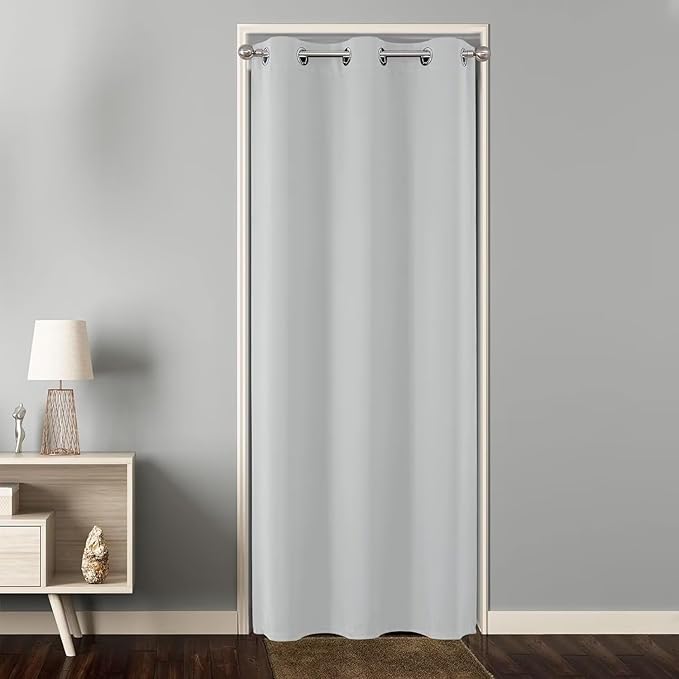 Joydeco Doorway Curtains Custom Size, Door Curtains for Doorways Closet Door Curtain, Curtain for Doorway Closet Curtains for Bedroom Closet Door Temporary Door(Custom Sise, Greyish White)