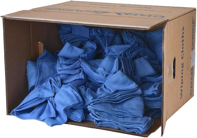 PRO SOURCE 5 Lb Box Virgin Surgical Lint-Free Blue Cotton Huck Towels: 16" x 25"